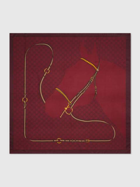 Printed GG silk jacquard carré