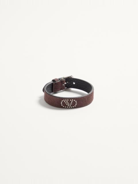 VLOGO SIGNATURE BRACELET IN SUEDE AND METAL