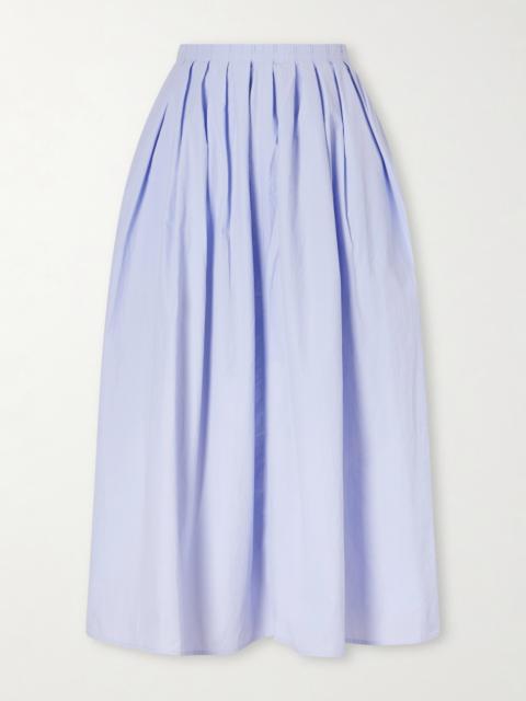 Austin Pleated Cotton-blend Poplin Skirt
