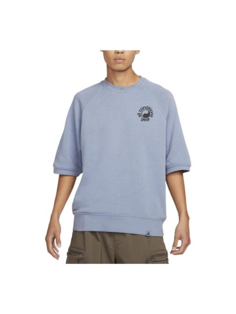 Men's Nike Taiji Alphabet Printing Short Sleeve Blue T-Shirt DN3915-493