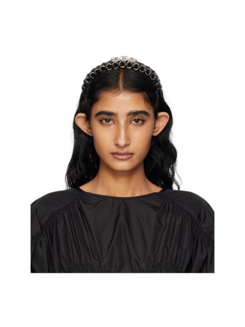 Black Leather Braid Headband