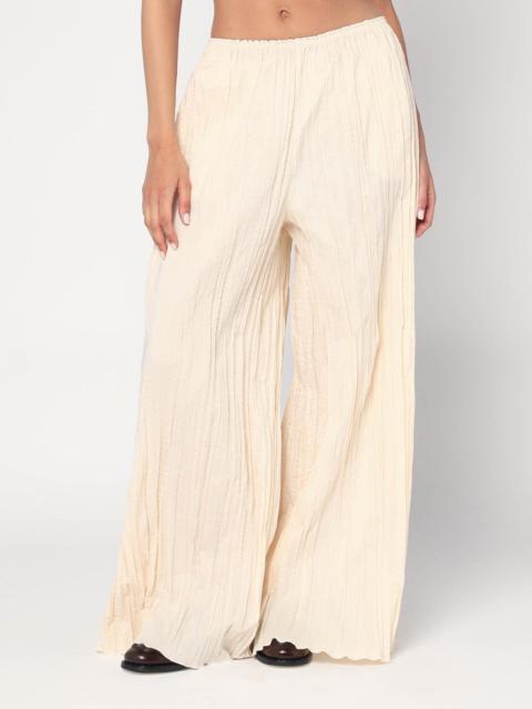 Pinola-atelier pleated fabric ivory trousers