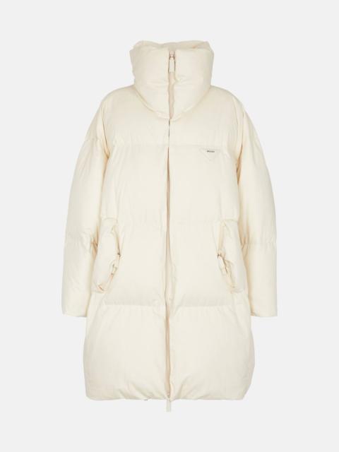 Funnel-neck down and cotton coat