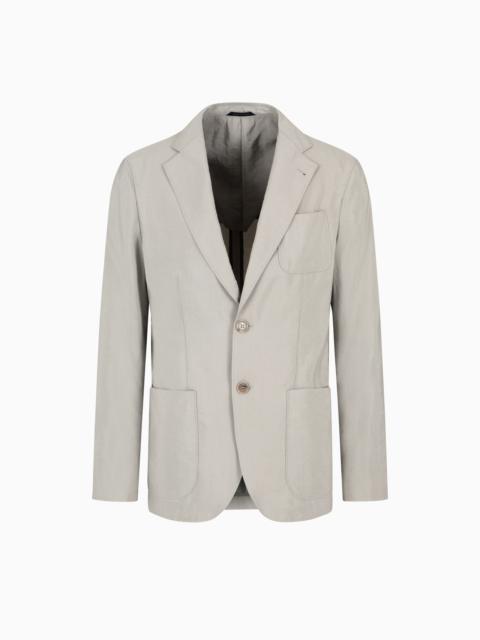 UPTON LINE SINGLE-BREASTED JACKET IN A WASHED SILK BLEND