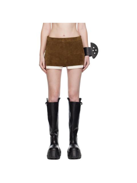 Brown Concordians Fog Cutoff Suede Miniskirt