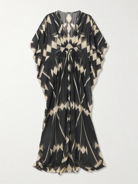 Secret Garden Printed Recycled-georgette Kaftan