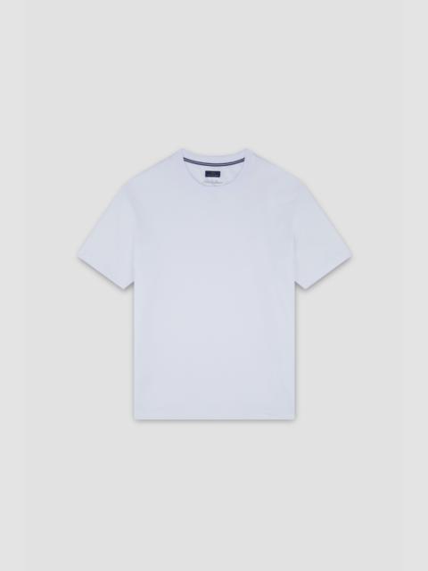 SILVER T-SHIRT IN FINE PIQUÉ COTTON WITH EMBROIDERY