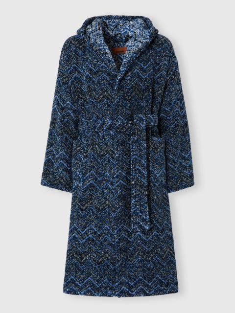 Azul cotton terry chevron bathrobe