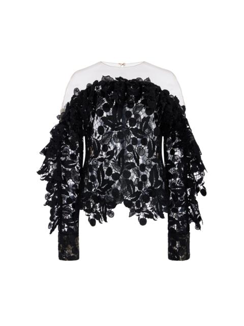 Off-The-Shoulder Guipure Top black