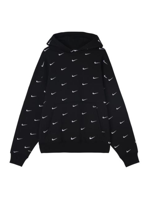 Nike All Over Swoosh Logo Hoodie 'Black' CJ8907-010