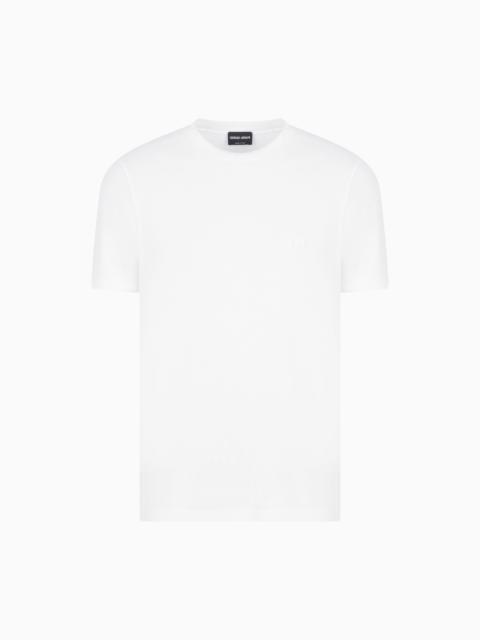 STRETCH VISCOSE BAMBOO JERSEY T-SHIRT WITH GA EMBROIDERY