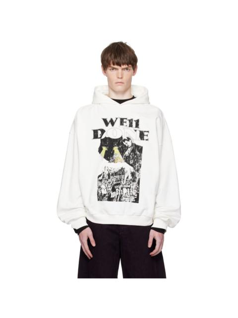 White Black Cat Poster Hoodie