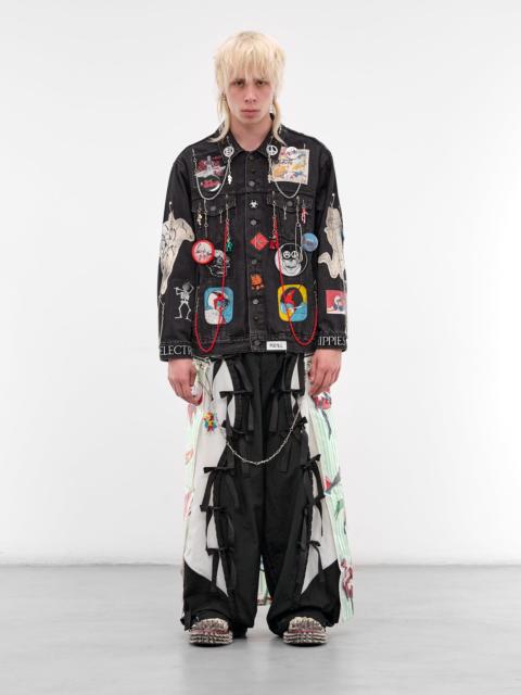 Anime Print Paneled Punk Jacket