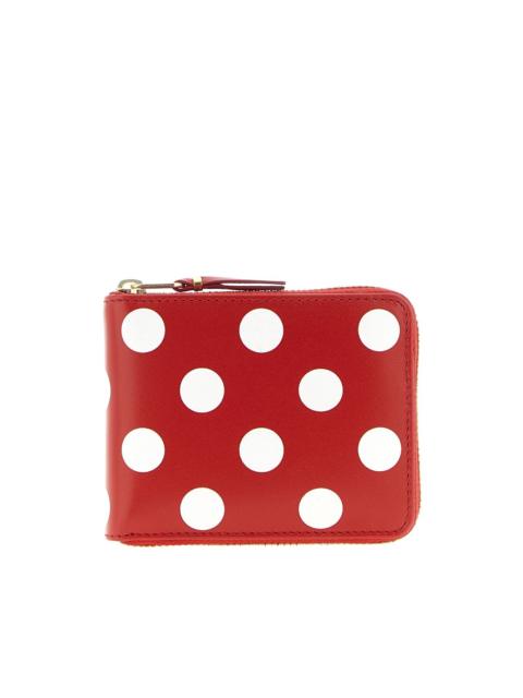 polka-dot zip-fastening wallet