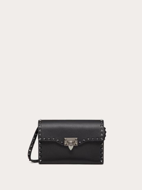 SMALL ROCKSTUD GRAINY CALFSKIN CROSSBODY BAG