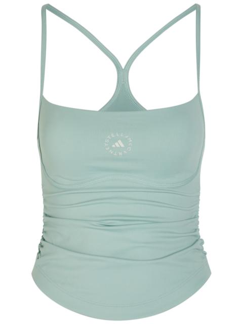 Adidas X Stella Mccartney Studio Logo Cropped Stretch-jersey top