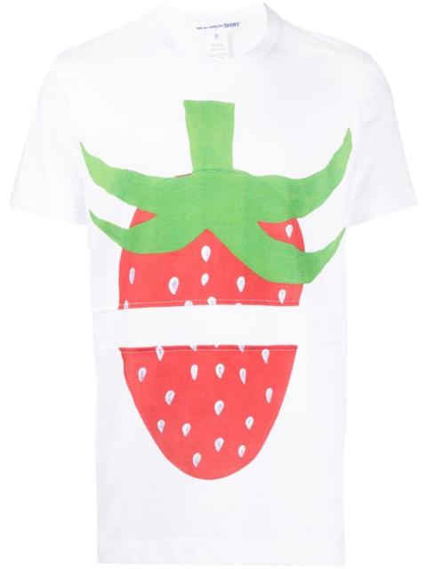 strawberry-print cotton T-shirt