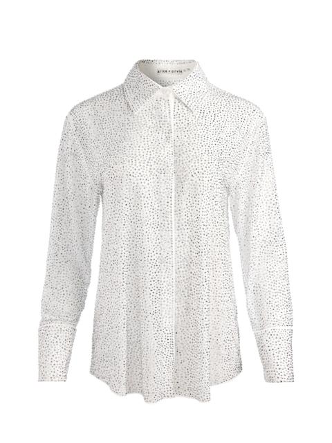 FINELY EMBELLISHED OVERSIZED BUTTON DOWN