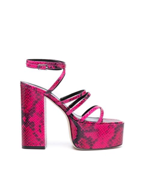 Evita snakeskin-effect 130mm sandals