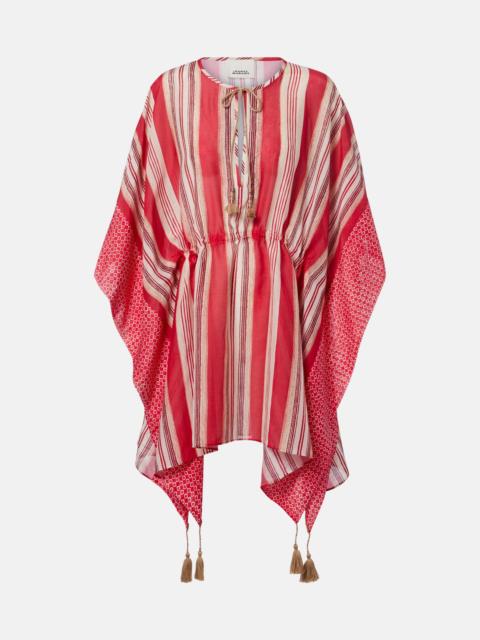 Printed cotton and silk kaftan