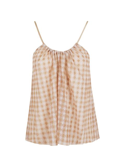 diamond-pattern sleeveless top