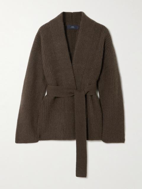 Sasha Belted Ribbed Cashmere Cardigan