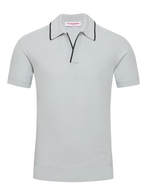 Horton piped-trim piqué polo-collar top