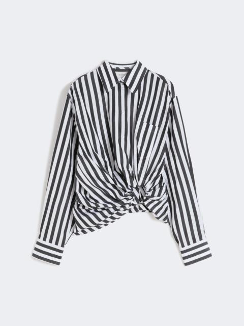 Striped poplin shirt - BLACK