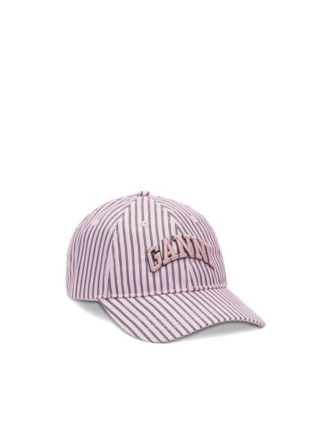 striped baseball cap