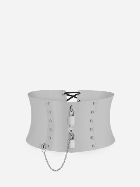 High corset belt with padlocks