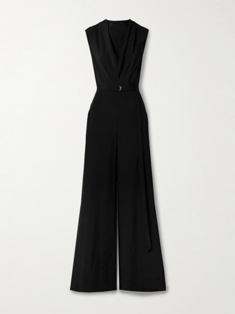 Blythe Belted Draped Silk-crepe Jumpsuit