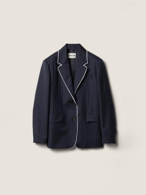 Single-breasted pinstriped jacquard jacket