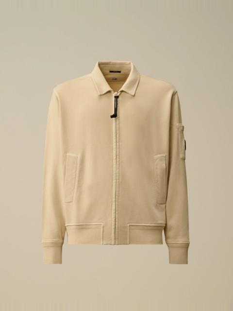 Cotton Diagonal Fleece Zip Lens Sweatshirt