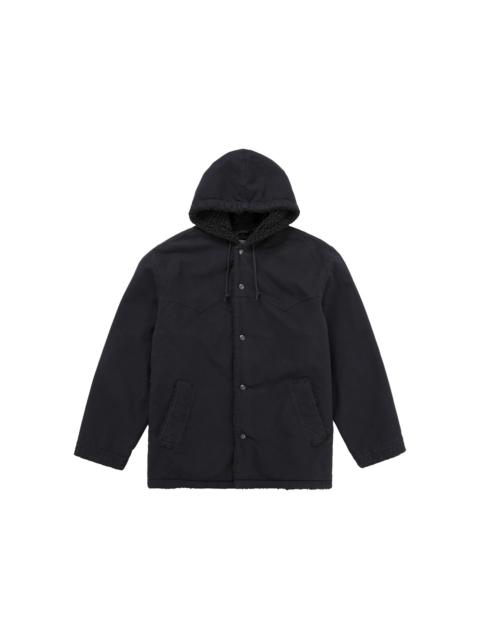 Supreme Number (N)ine Faux Shearling Hooded Coat Black