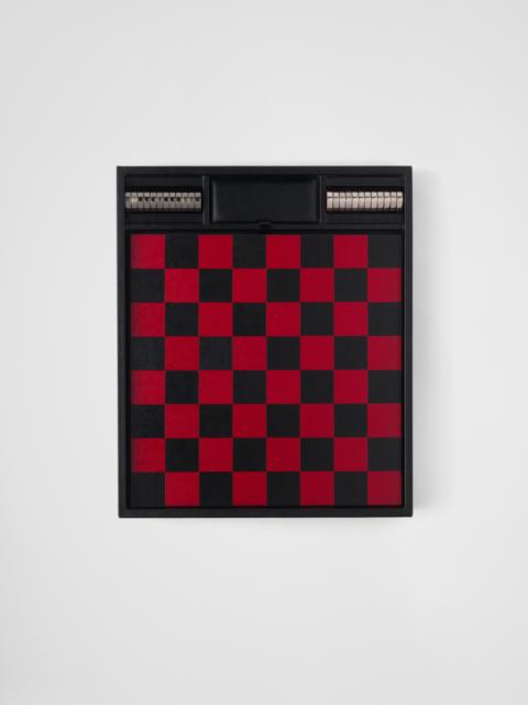 Saffiano leather checkers set