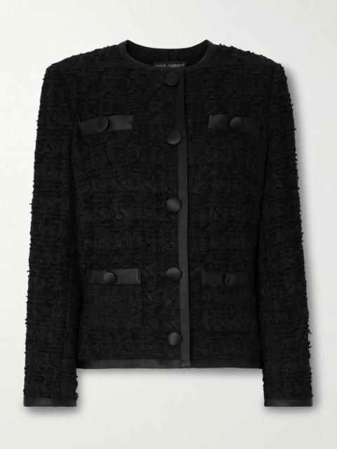 Satin-trimmed Tweed Jacket