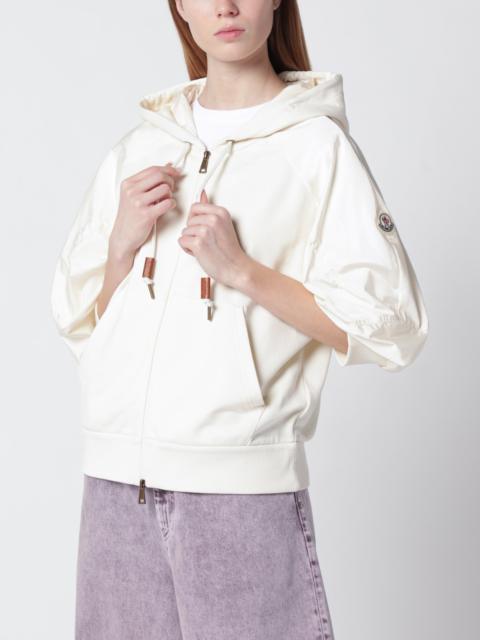 White short-sleeve jersey sweatshirt