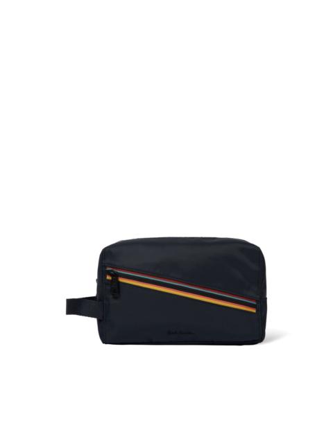 stripe-detail wash bag