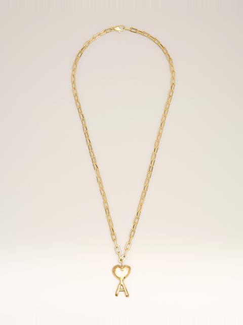 GOLD BRASS HAMMERED AMI DE COEUR NECKLACE