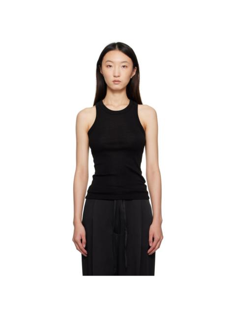 Black Racerback Merino Jersey Tank Top