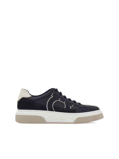 leather suede-detail sneakers