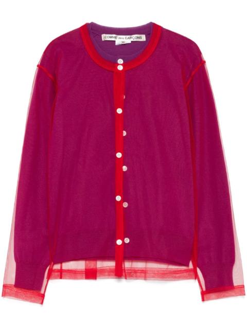 overlay-mesh cardigan