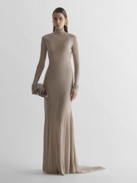 Turtleneck jersey gown