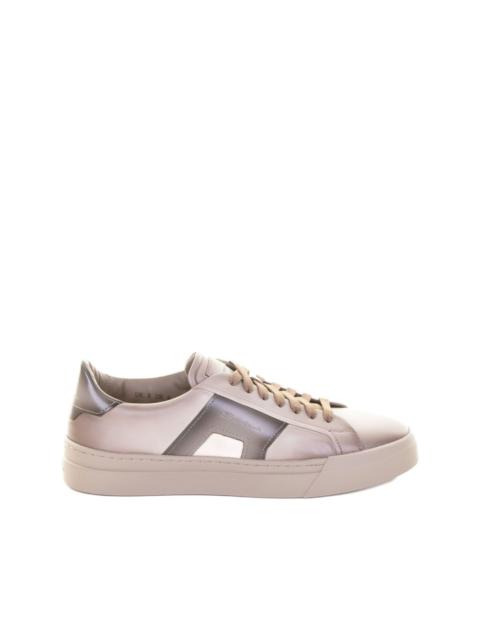 panelled leather sneakers