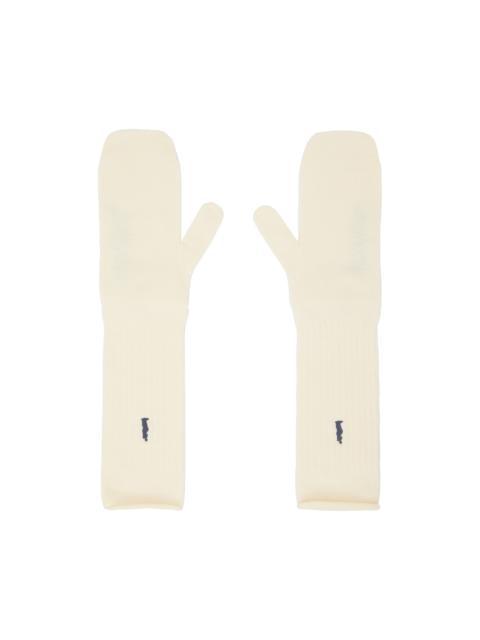 Off-White Intarsia Mittens