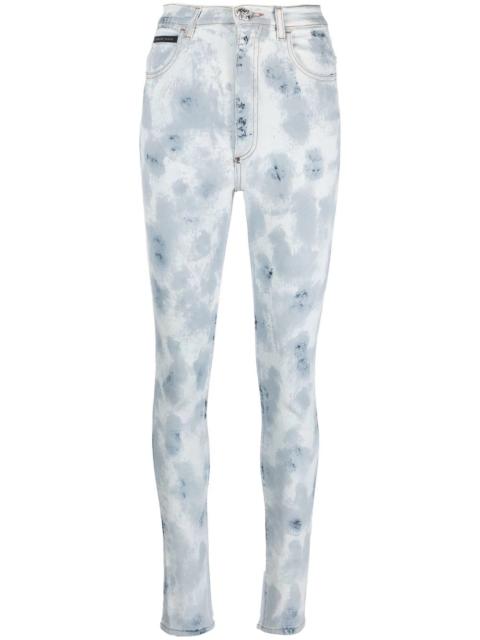 high-waisted tie-dye jeggings