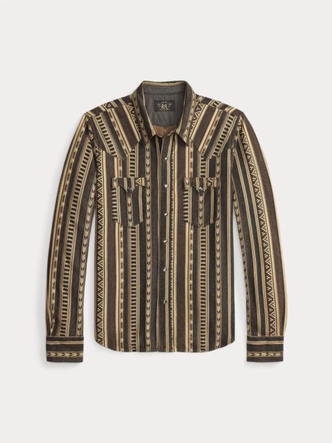Slim Fit Jacquard-Knit Western Shirt