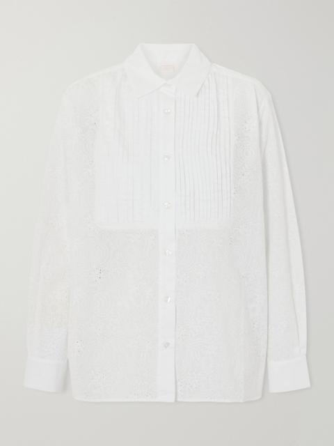 Arabelle Pleated Broderie Anglaise Cotton Shirt