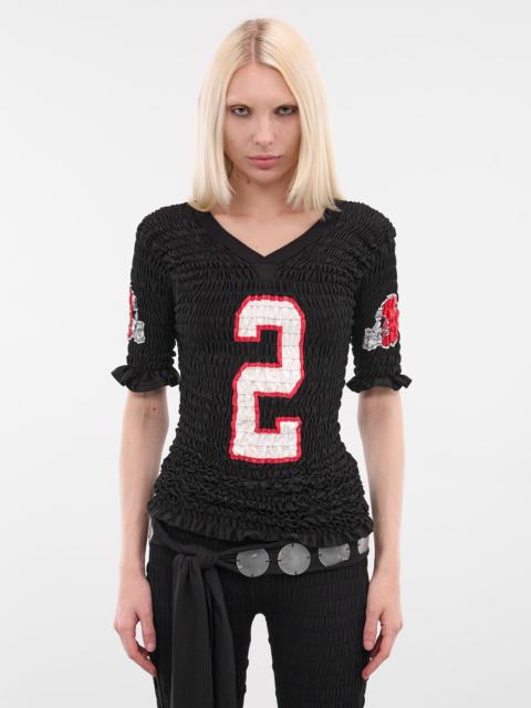 Shirred Football Jersey Top