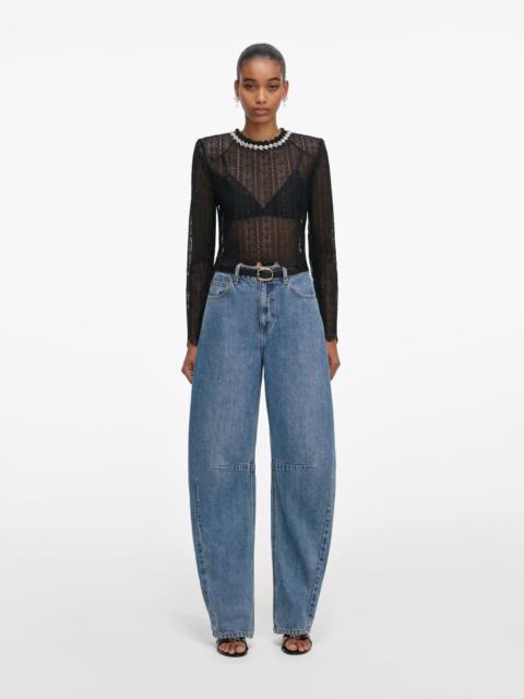 Black Organza Lace Top